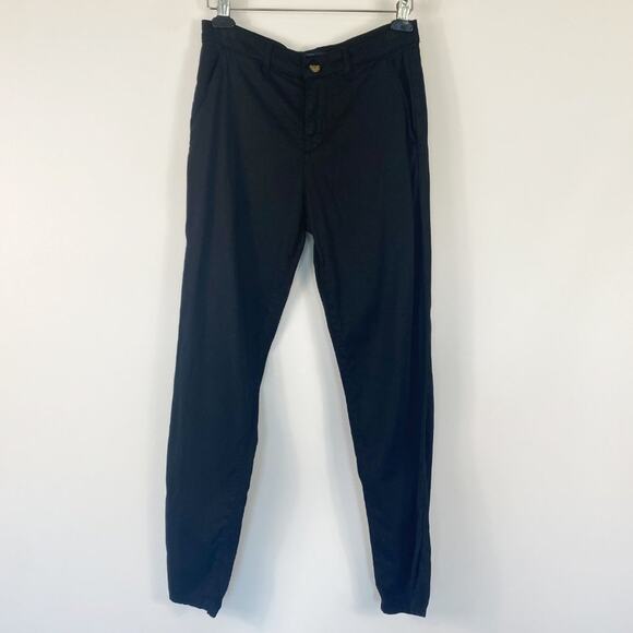 Zara Black Skinny Mid-Rise Chino Trousers Pants NWOT - Picture 2 of 13